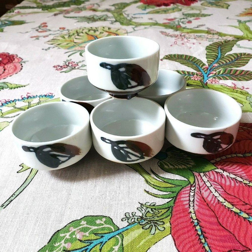 Japanese Stoneware Sake Tea Cups SET OF 6